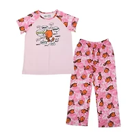 Little & Big Kid Girls Crew Neck Short Sleeve 2-pc. Pajama Sets