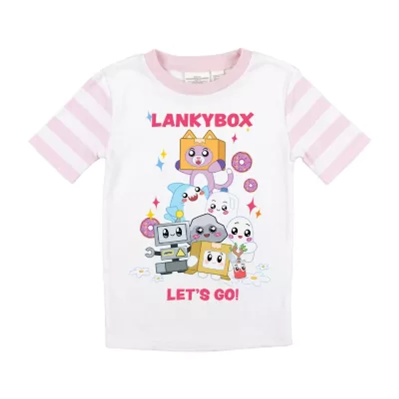 Little & Big Kid Girls Lankybox Crew Neck Short Sleeve 2-pc. Pajama Sets