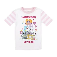 Little & Big Kid Girls Lankybox Crew Neck Short Sleeve 2-pc. Pajama Sets