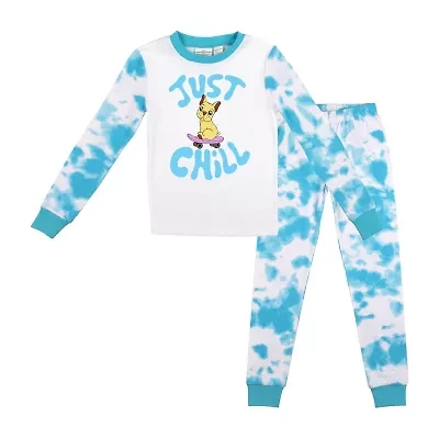 Little & Big Kid Girls Crew Neck Long Sleeve 2-pc. Pajama Sets