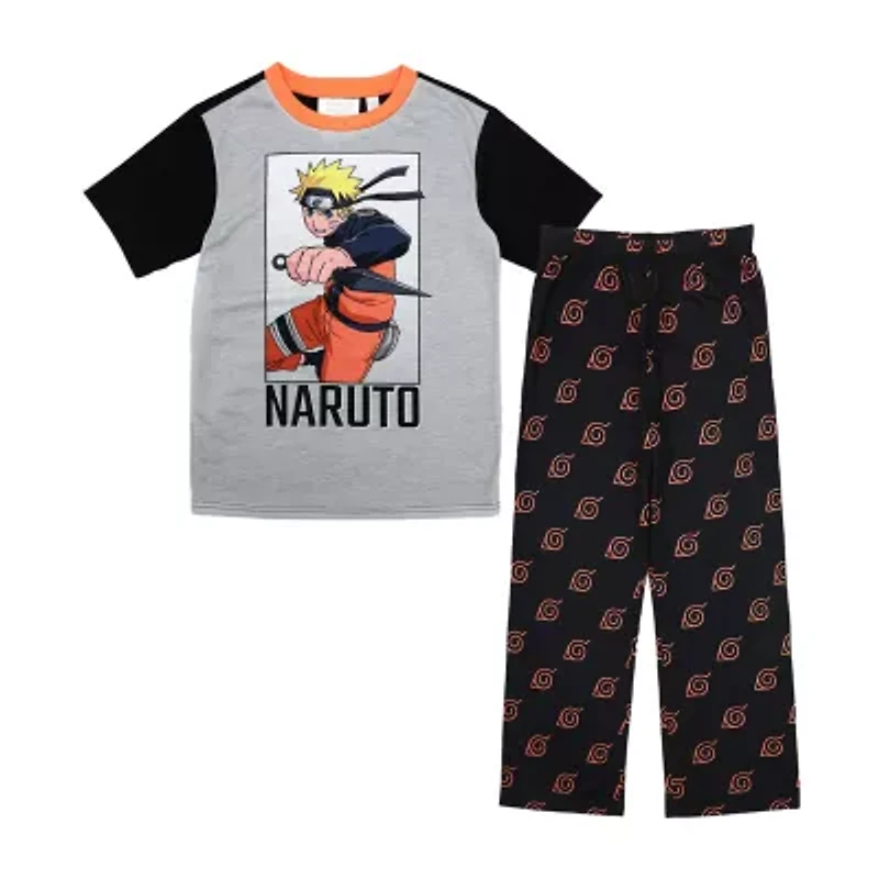 Little & Big Kid Boys Naruto Crew Neck Short Sleeve 2-pc. Pajama Pants