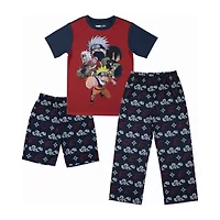 Little & Big Kid Boys Naruto Crew Neck Short Sleeve 3-pc. Pajama Pants