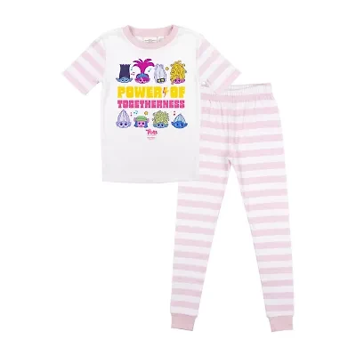 Little & Big Kid Boys Trolls Crew Neck Short Sleeve 2-pc. Pajama Pants