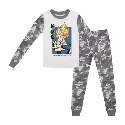 Little & Big Kid Boys Dragon Ball Z Crew Neck Long Sleeve 2-pc. Pajama Pants