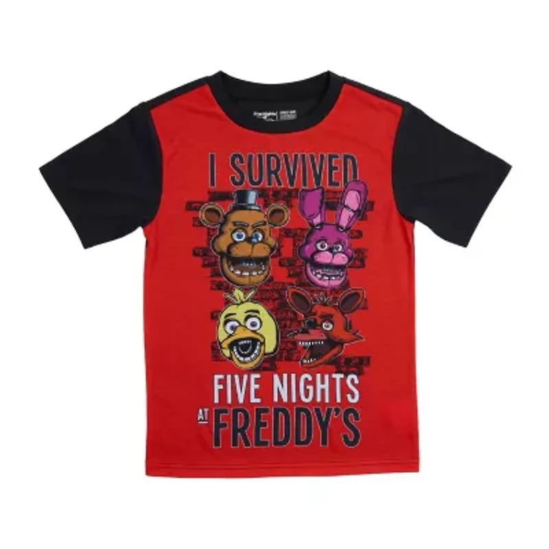 Little & Big Kid Boys Five Nights at Freddys Crew Neck Short Sleeve 3-pc. Pajama Pants