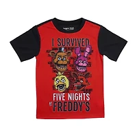 Little & Big Kid Boys Five Nights at Freddys Crew Neck Short Sleeve 3-pc. Pajama Pants