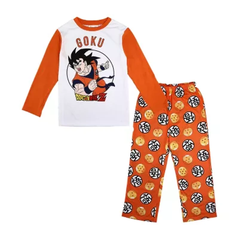 Little & Big Kid Boys Dragon Ball Z Crew Neck Long Sleeve 2-pc. Pajama Pants