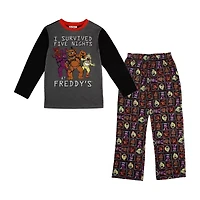 Little & Big Kid Boys Five Nights at Freddys Crew Neck Short Sleeve 2-pc. Pajama Pants