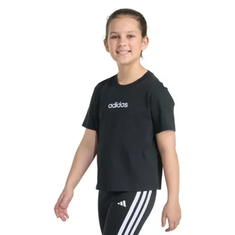 adidas Big Kid Girls Crew Neck Short Sleeve Regular Fit Graphic T-Shirt
