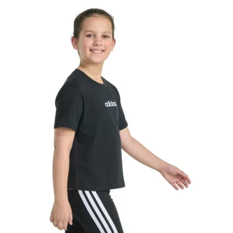 adidas Big Kid Girls Crew Neck Short Sleeve Regular Fit Graphic T-Shirt