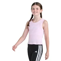 adidas Big Kid Girls Crew Neck Embroidered Sleeveless Active Tank Top