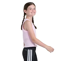 adidas Big Kid Girls Crew Neck Embroidered Sleeveless Active Tank Top
