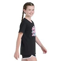 adidas Big Kid Girls Crew Neck Short Sleeve Regular Fit Graphic T-Shirt