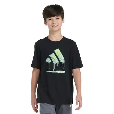 adidas Little Boys Crew Neck Short Sleeve Regular Fit Graphic T-Shirt