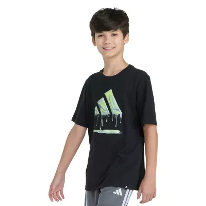 adidas Little Boys Crew Neck Short Sleeve Regular Fit Graphic T-Shirt