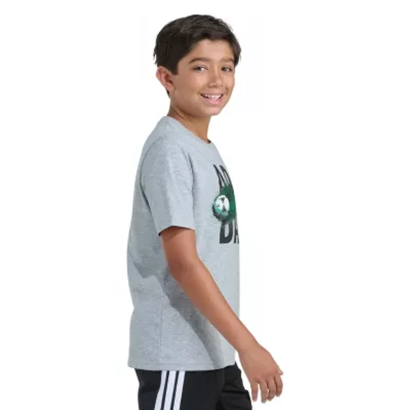 adidas Little Boys Crew Neck Short Sleeve Regular Fit Graphic T-Shirt