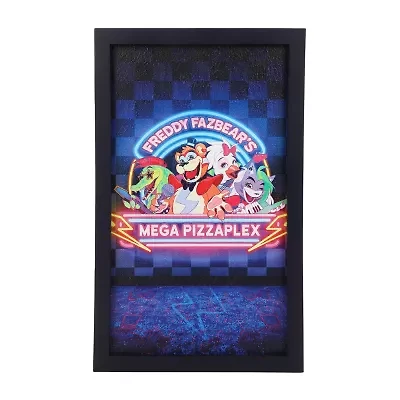 Mega Pizzaplex Black Wooden Framed Print