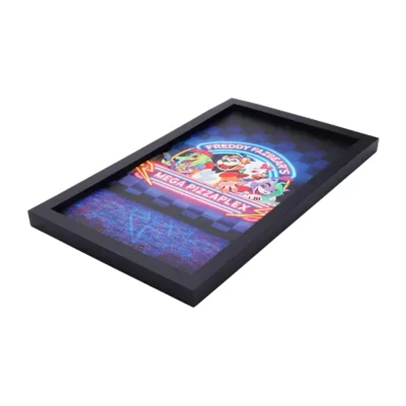 Mega Pizzaplex Black Wooden Framed Print