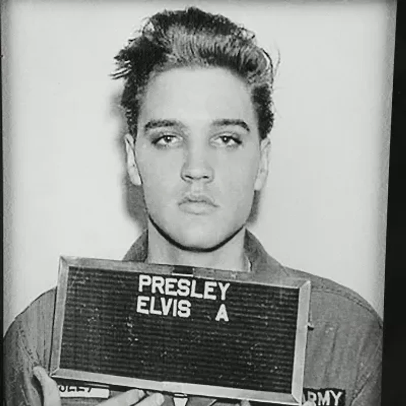 Elvis Presley Elvis Presley Mugshot Black Wooden Framed Print
