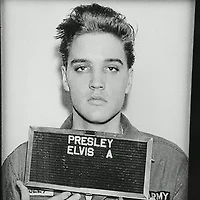 Elvis Presley Elvis Presley Mugshot Black Wooden Framed Print