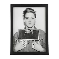 Elvis Presley Elvis Presley Mugshot Black Wooden Framed Print