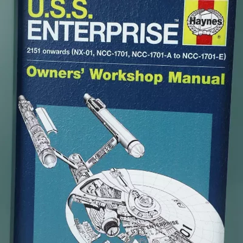 Uss Enterprise Owner'S Manual Replica Gray Wooden Framed Print
