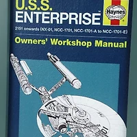 Uss Enterprise Owner'S Manual Replica Gray Wooden Framed Print