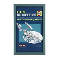Uss Enterprise Owner'S Manual Replica Gray Wooden Framed Print