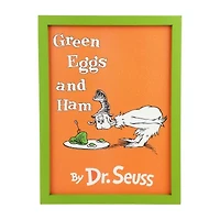 Green Eggs And Ham Framed Book Cover Replica Green Wooden Framed Print