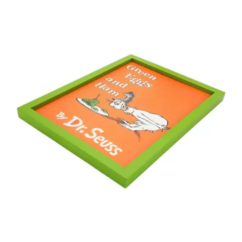 Green Eggs And Ham Framed Book Cover Replica Green Wooden Framed Print