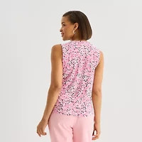 Black Label by Evan-Picone Womens V Neck Sleeveless Blouse