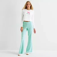 Juicy By Couture Womens Juniors Crew Neck Long Sleeve Classic Fit Graphic T-Shirt