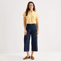 Liz Claiborne Womens V Neck Short Sleeve Blouse