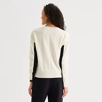 Stylus Womens V Neck Long Sleeve Pullover Sweater