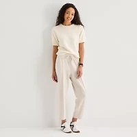 Stylus Womens Crew Neck Short Sleeve Pullover Sweater