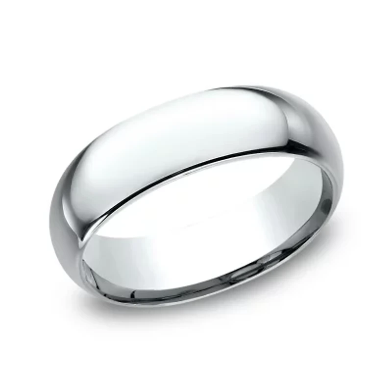 Mens 18K White Gold 7MM Comfort-Fit Wedding Band