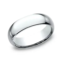 Mens 18K White Gold 7MM Comfort-Fit Wedding Band