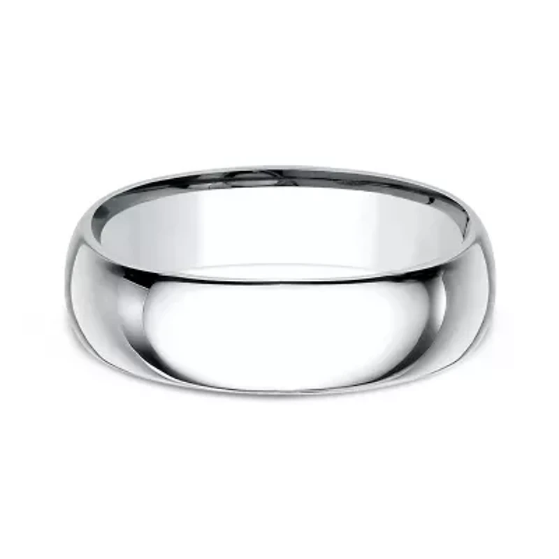Mens 18K White Gold 7MM Comfort-Fit Wedding Band
