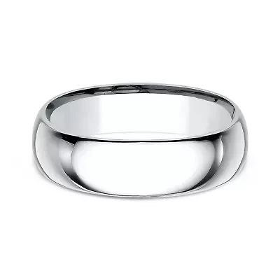 Mens 18K White Gold 7MM Comfort-Fit Wedding Band