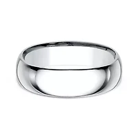 Mens 18K White Gold 7MM Comfort-Fit Wedding Band