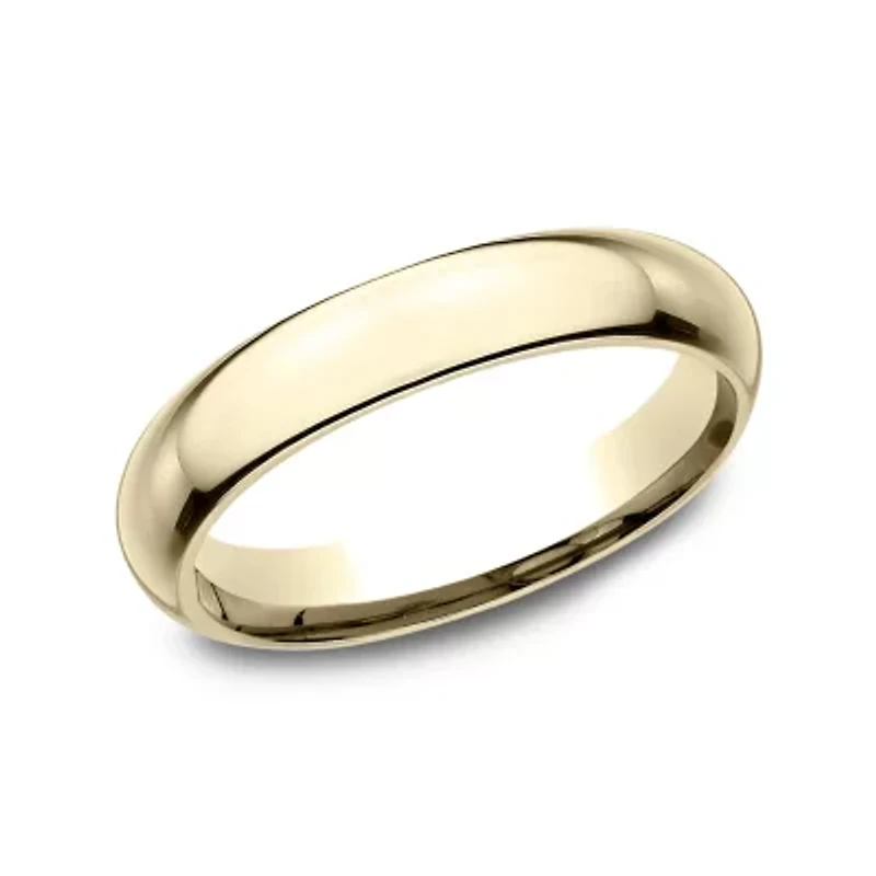 Womens 18K Yellow Gold 4MM High Dome Comfort-Fit Wedding Bandd