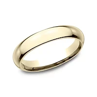 Womens 18K Yellow Gold 4MM High Dome Comfort-Fit Wedding Bandd