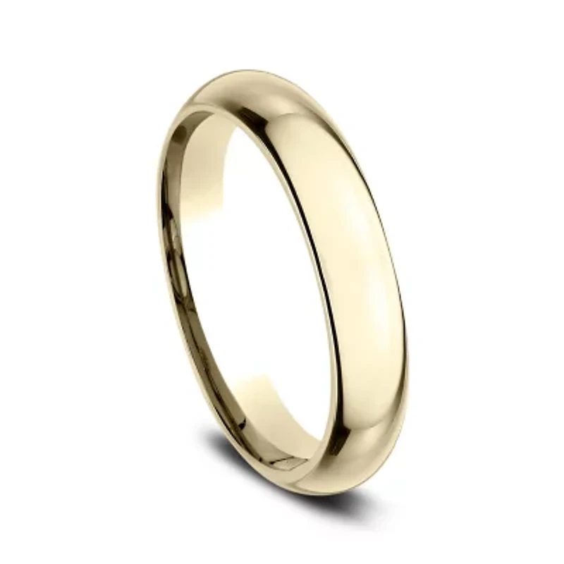 Womens 18K Yellow Gold 4MM High Dome Comfort-Fit Wedding Bandd