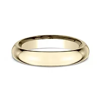 Womens 18K Yellow Gold 4MM High Dome Comfort-Fit Wedding Bandd