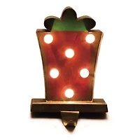 Glitzhome Marquee Led Gift Box Christmas Stocking Holder
