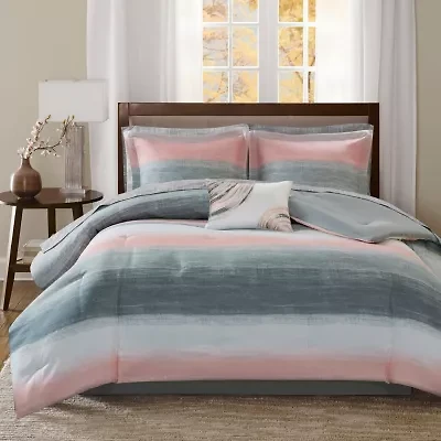 Madison Park Essentials Barret Complete Bedding Set with Cotton Sheets