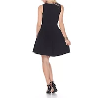 White Mark Shay Womens Sleeveless Fit + Flare Dress