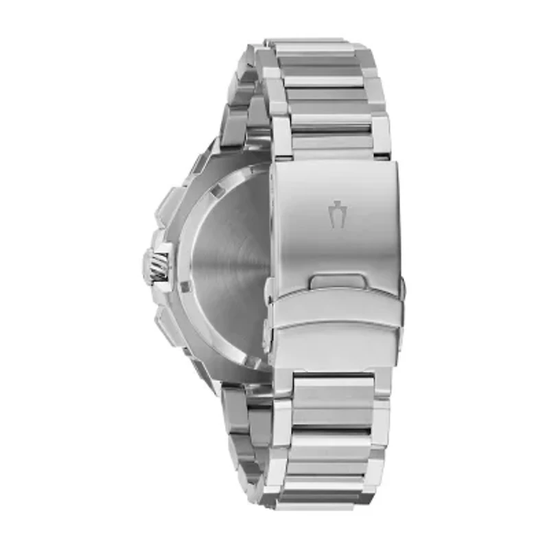 Bulova Precisionist Mens Silver Tone Stainless Steel Bracelet Watch 96b349