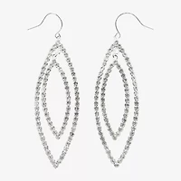 Vieste Rosa Womens Crystal Oval Drop Earrings