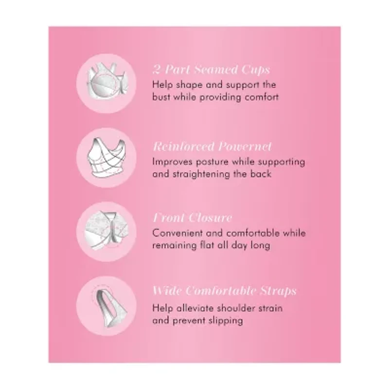 Exquisite Form®  Women's FULLY Lace Wireless Back & Posture Support Bra with Front Closure-5100565